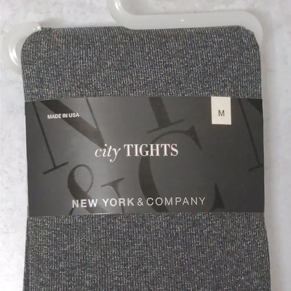 New York & Company City Gray Tights - Size M - NWT